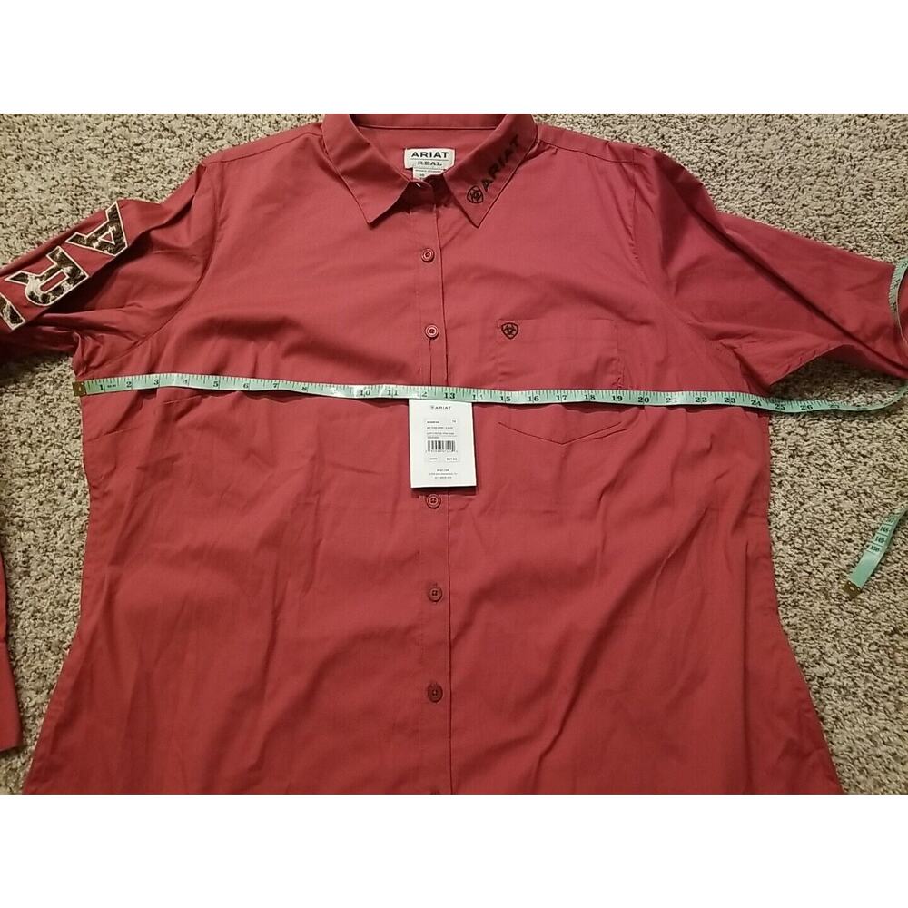 NWT Ariat Real Kirby Stretch Long Sleeve‎ Shirt Earth Red Brick Red Women's 1X - Picture 8 of 11